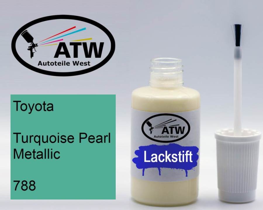 Toyota, Turquoise Pearl Metallic, 788: 20ml Lackstift, von ATW Autoteile West.